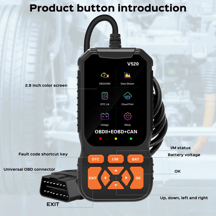 Car Code Reader V520 OBD2 Scanner Diagnostic Tool - Pro Version - Carmodza.com