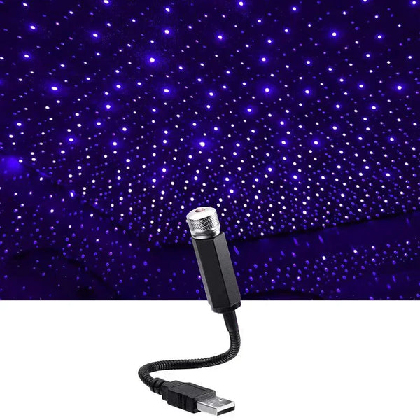USB Car Galaxy Atmosphere Lamp with LED Star Projector Light - Carmodza.com