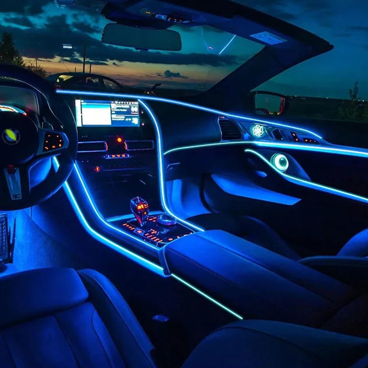 LED Car Interior Lights | RGB Fiber Optic Ambient Strip Kit - Carmodza.com