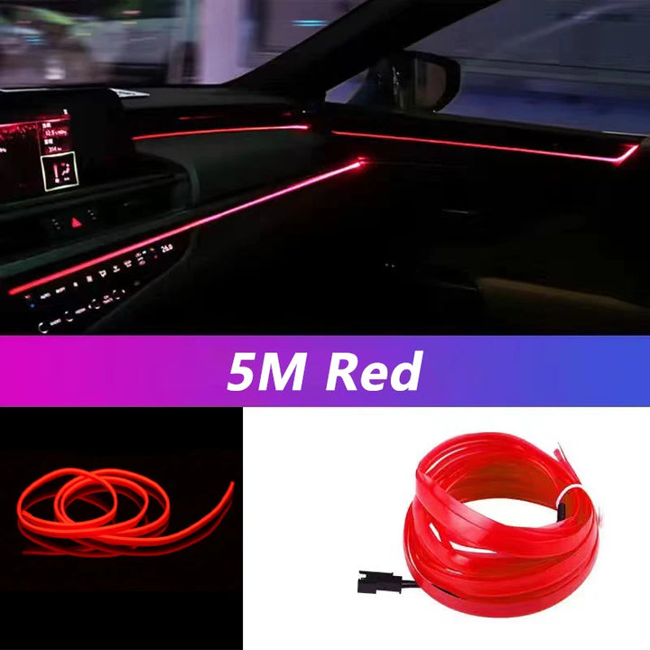 Car Interior LED Strip Light – 5M USB Flexible Neon Atmosphere Light for Auto DIY - Carmodza.com