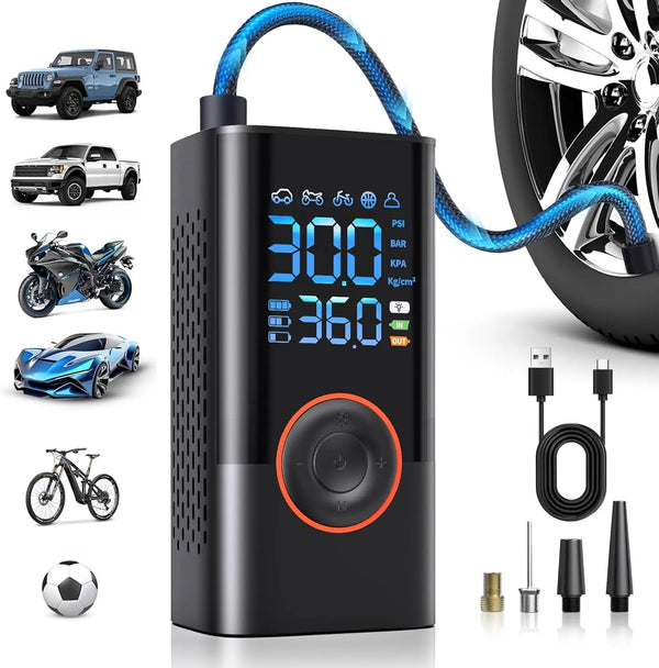 Portable Cordless Air Compressor Inflator with Digital Gauge - Carmodza.com