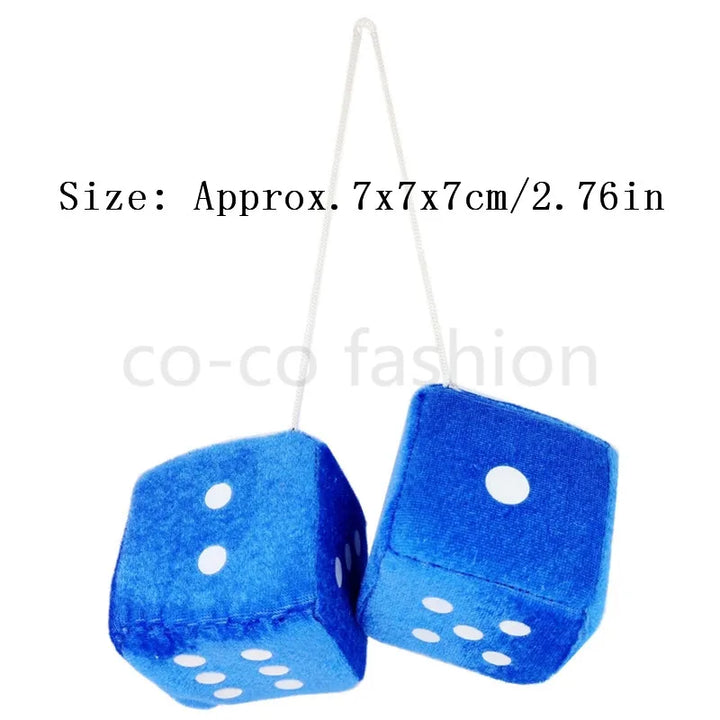 Dice Car Pendant: Velvet Plush Hanging Ornament New Year Gift - Carmodza.com