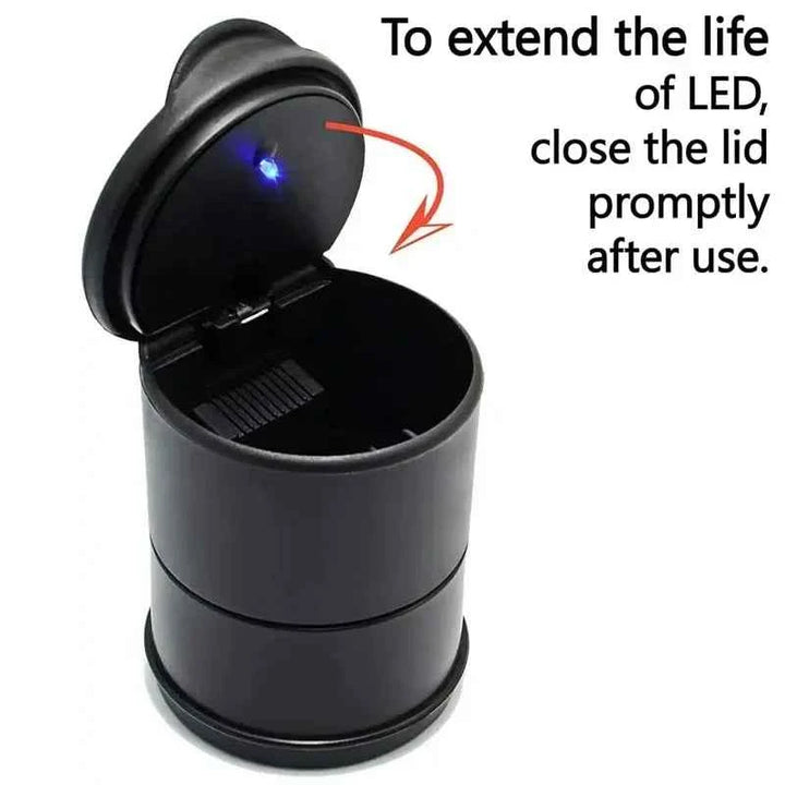 Car LED Ashtray Storage Cup – Portable Auto Garbage Container - Carmodza.com
