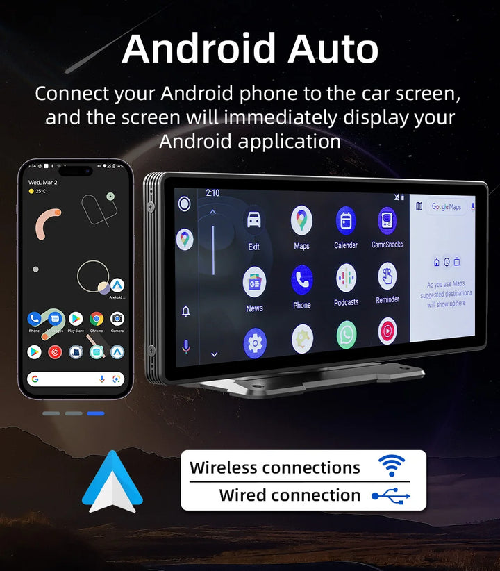Wireless CarPlay Car Stereo Display - 10.26" HD Touchscreen - Carmodza.com