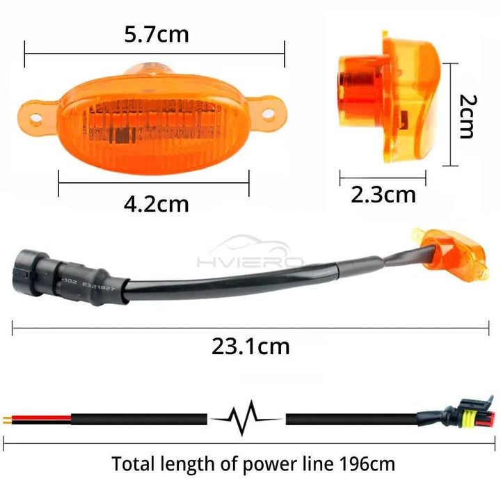 4X Car Grille Light Yellow Light Daytime Running Light LED Decorative Warning Light Pickup Truck Haze Light 12V Control Raptor