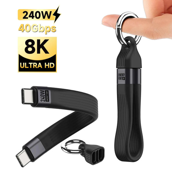 240W USB C Keychain Charger Cable for Car & On-The-Go - Carmodza.com