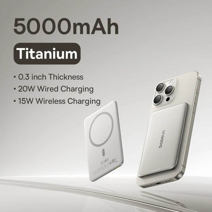 Magnetic Wireless Power Bank 5000mAh for iPhone, Samsung - Carmodza.com