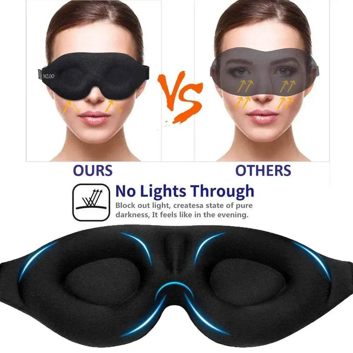 3D Contoured Sleep Eye Mask – Light Blocking Night Blindfold - Carmodza.com