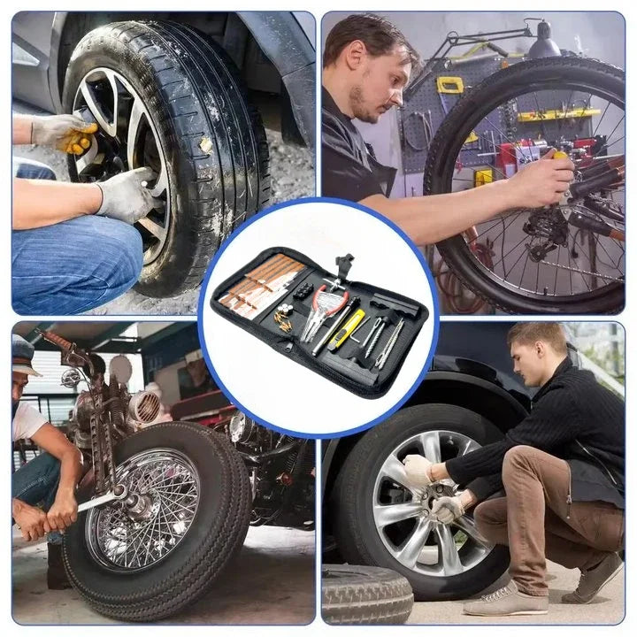 Heavy Duty Car Tire Repair Kit | 33/45Pcs Portable Set - Carmodza.com