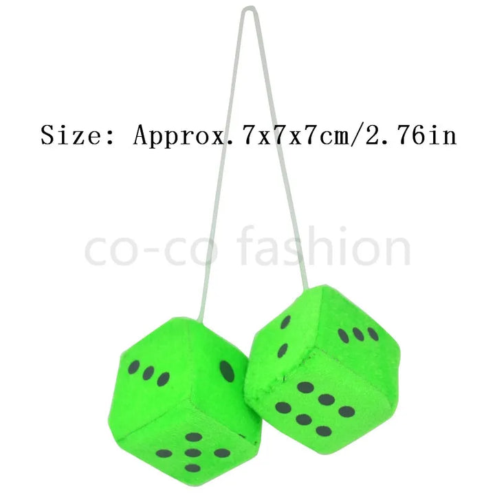 Dice Car Pendant: Velvet Plush Hanging Ornament New Year Gift - Carmodza.com