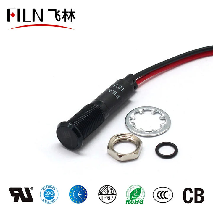 Car Dashboard LED Indicator Lights | 12V Metal Pilot Symbol Lamp - Carmodza.com