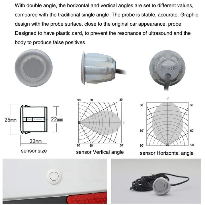Universal Front Parking Radar System with Smart Buzzer Alarm - Carmodza.com
