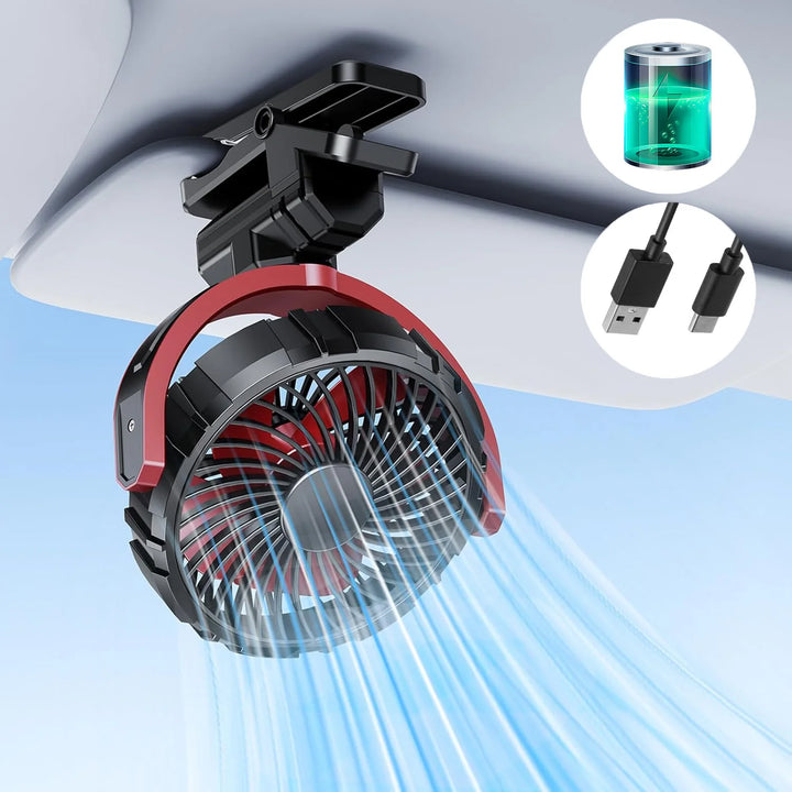 Portable Car Clip-on Fan | Eary USB Rechargeable Mini Cooler - Carmodza.com