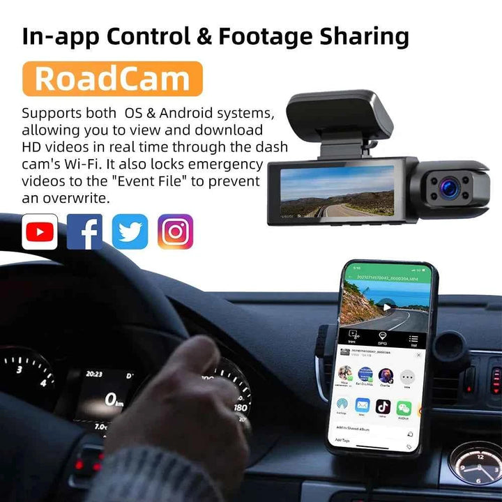 Dual Lens Car Dash Cam 1080P WiFi - Carmodza - Carmodza.com