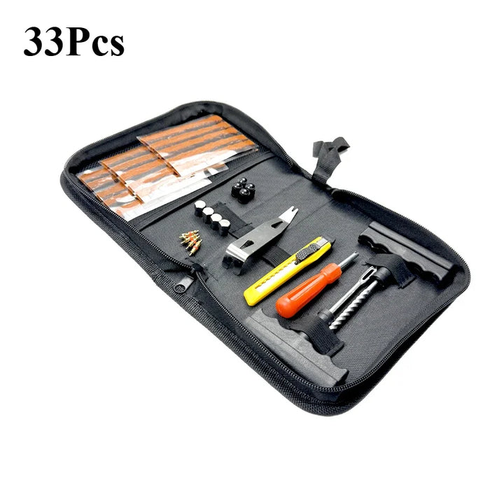 Heavy Duty Car Tire Repair Kit | 33/45Pcs Portable Set - Carmodza.com