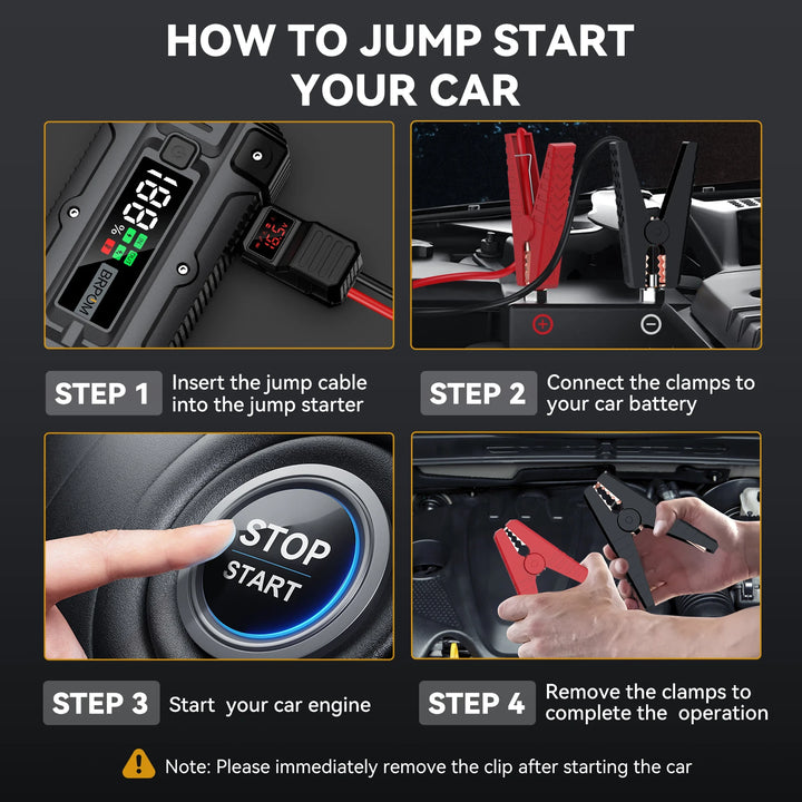 Car Jump Starter 5000A Peak | 26800mAh Power Bank - Carmodza.com