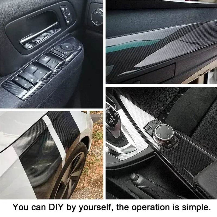 Carbon Fiber Car Interior Wrap | Self-Adhesive DIY Trim Sticker - Carmodza.com