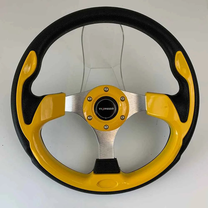 Universal Racing Steering Wheel 13-Inch Sport PU Leather Grip - Carmodza.com