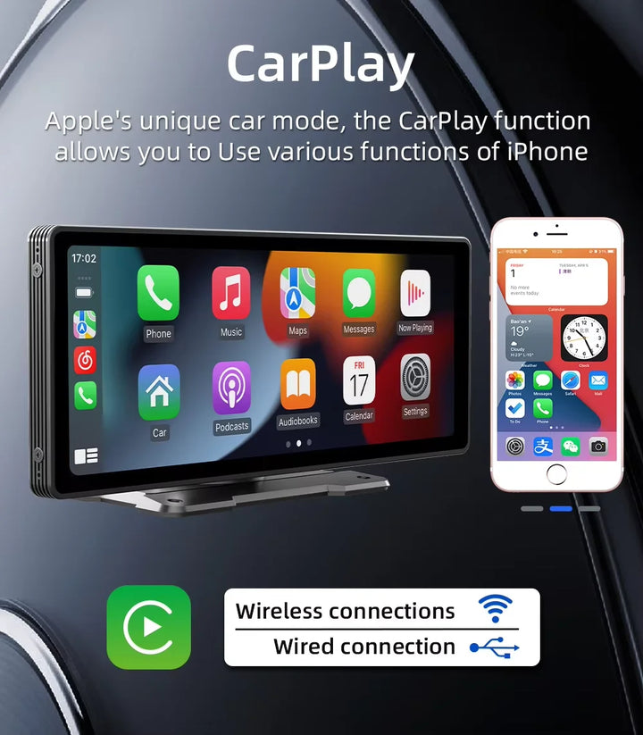 Wireless CarPlay Car Stereo Display - 10.26" HD Touchscreen - Carmodza.com