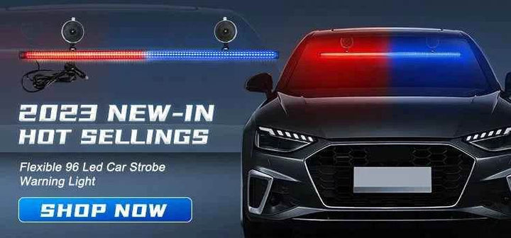 Emergency Windshield Strobe Light Bar with 96 LEDs for Cars & Trucks - Carmodza.com