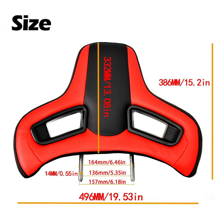 Racing Style Car Headrest Pillows (Pair) - Red & Black Universal Fit - Carmodza.com