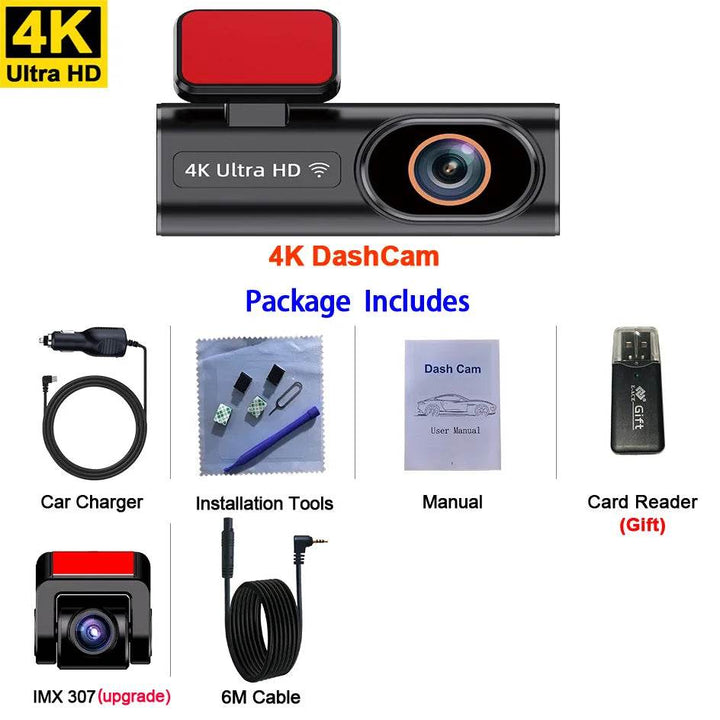 4K WiFi GPS Dash Cam with App Control & Night Vision - Carmodza.com