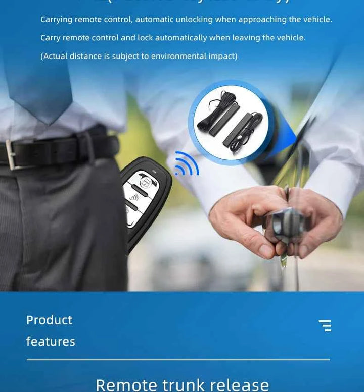 Universal Car Alarm Auto Start Stop System Remote Control Engine Ignition Autostart Kit Keyless Push Start System Car Accessorie