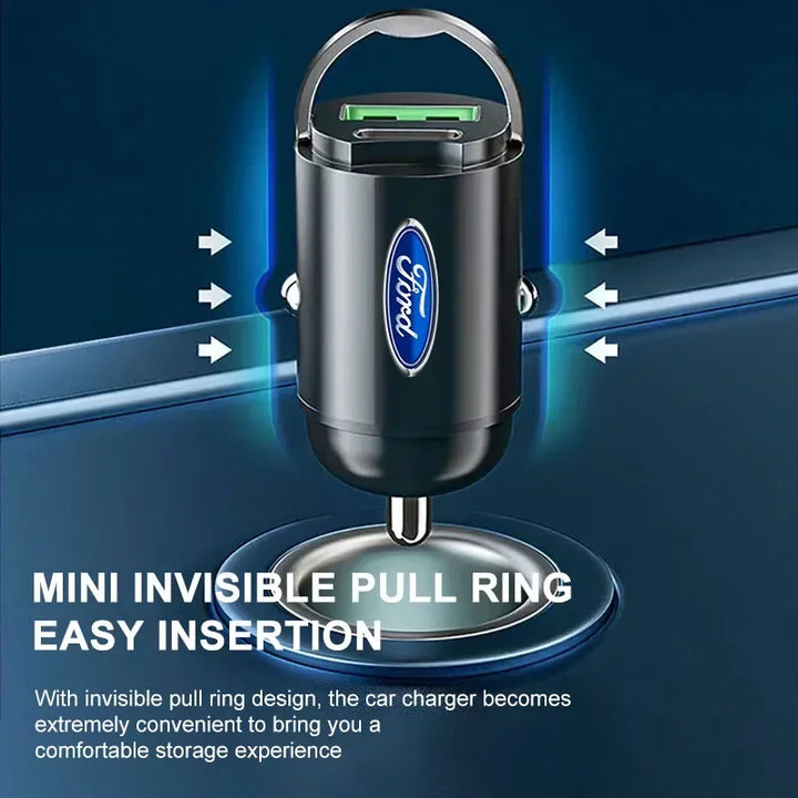 Ford 60W Fast Car Charger with USB-C & USB-A Ports - Carmodza.com
