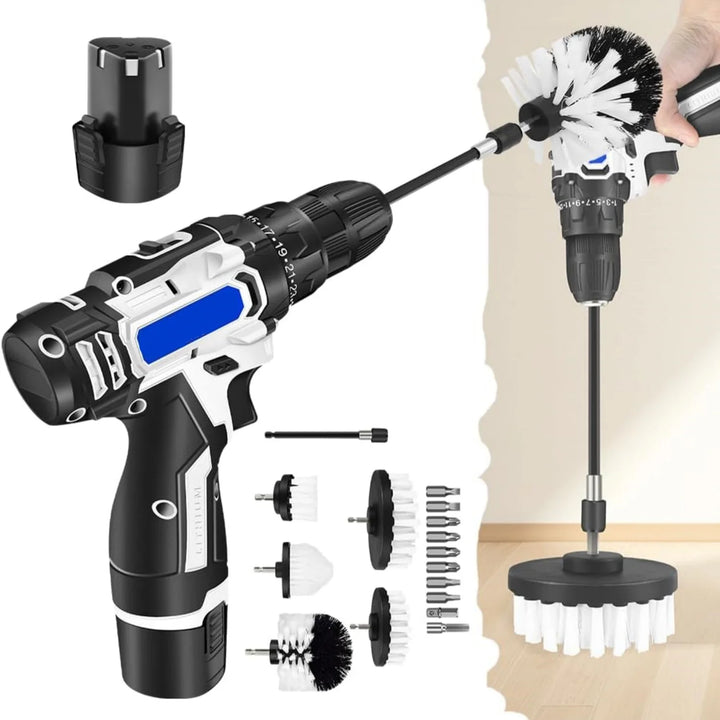 Electric Car Scrubbing Brush Cleaning Kit with Drill Power - Carmodza.com