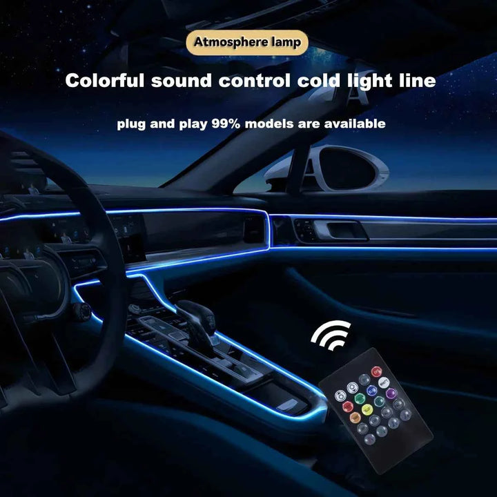 LED fiber optic light strip RGB neon light strip 24 key infrared remote control suitable for car interior decoration lightstrips