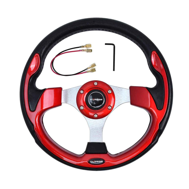 Universal Racing Steering Wheel 13-Inch Sport PU Leather Grip - Carmodza.com