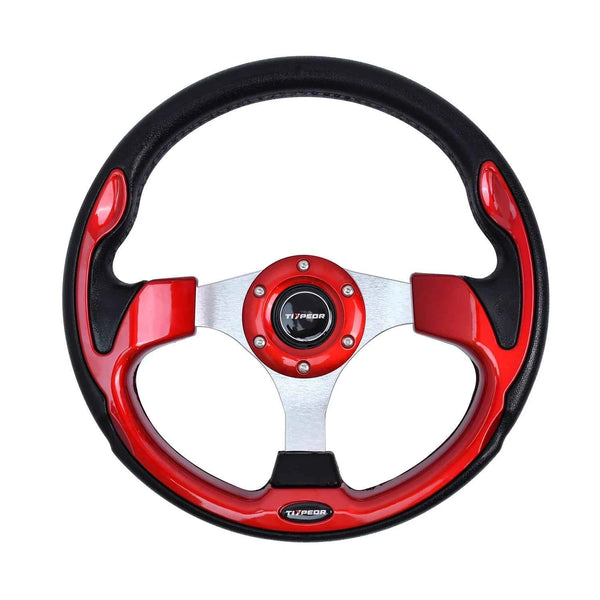 Universal Racing Steering Wheel 13-Inch Sport PU Leather Grip - Carmodza.com