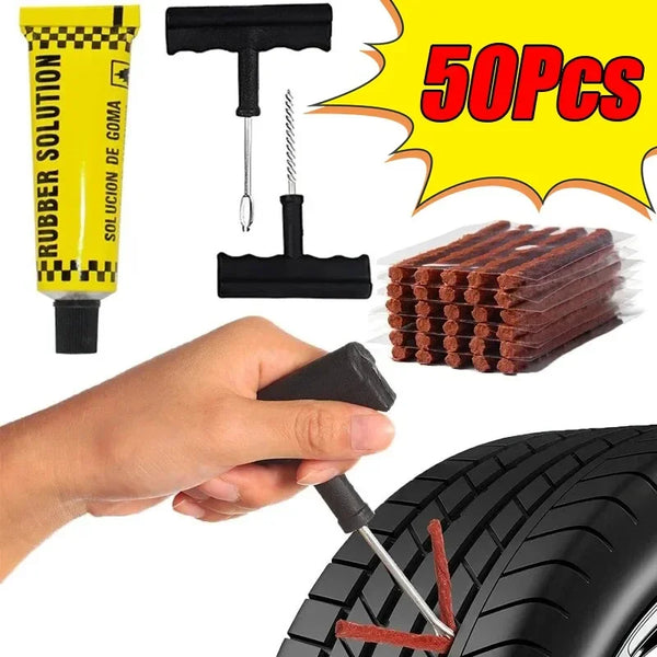 Car Tire Repair Tool Kit with Rubber Strips