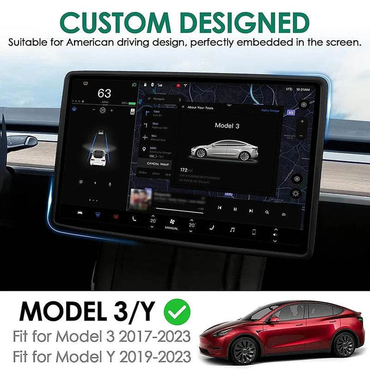 Tesla Model 3 Screen Protector - Anti-Collision Frame - Carmodza.com