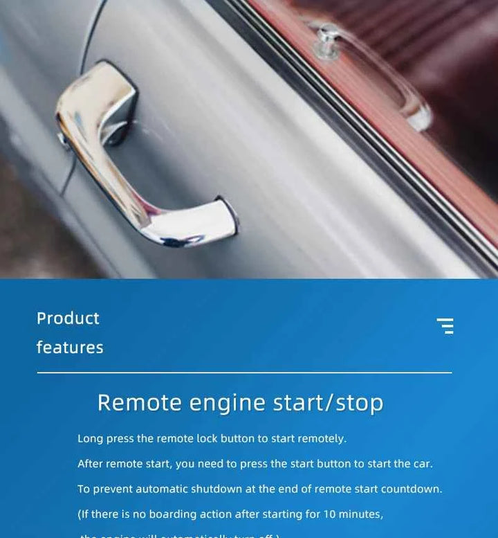 Universal Car Alarm Auto Start Stop System Remote Control Engine Ignition Autostart Kit Keyless Push Start System Car Accessorie