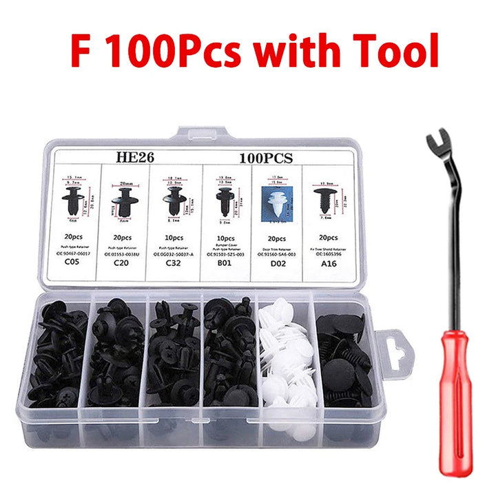 Universal Car Retainer Clips Kit | 100pcs Auto Body Fasteners - Carmodza.com