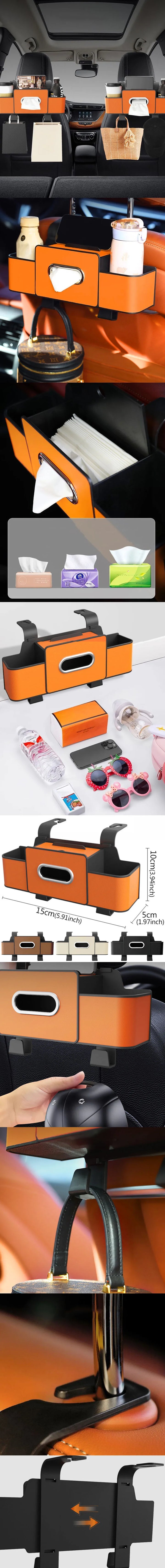 Car Backseat Storage Organizer Box with Cup & Phone Holder - Carmodza.com