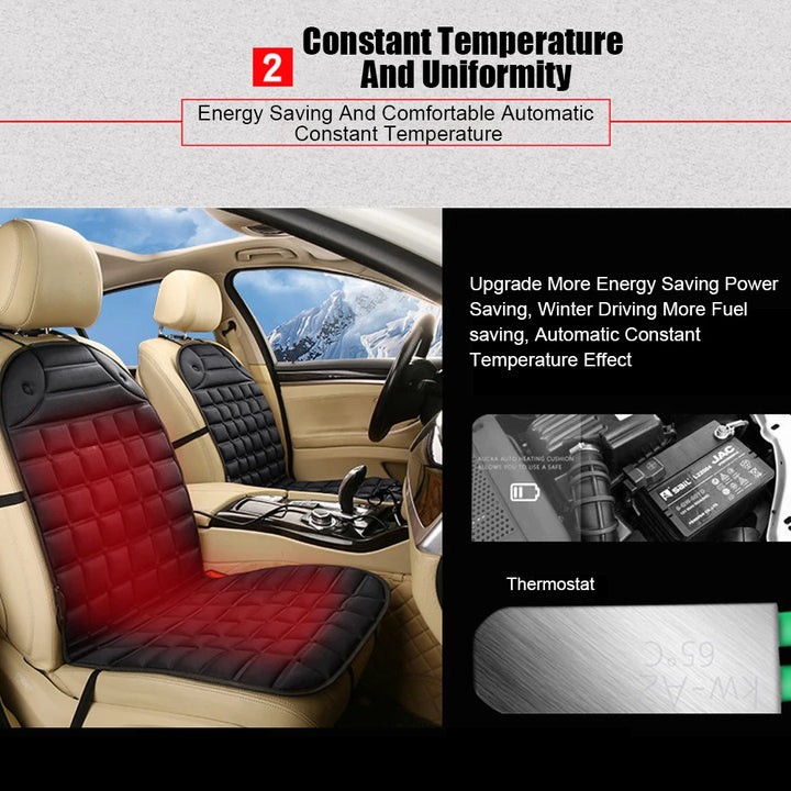 Heated Car Seat Cushion Cover for Ultimate Winter Comfort - Carmodza.com