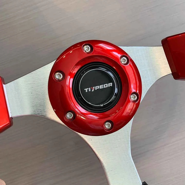 Universal Racing Steering Wheel 13-Inch Sport PU Leather Grip - Carmodza.com