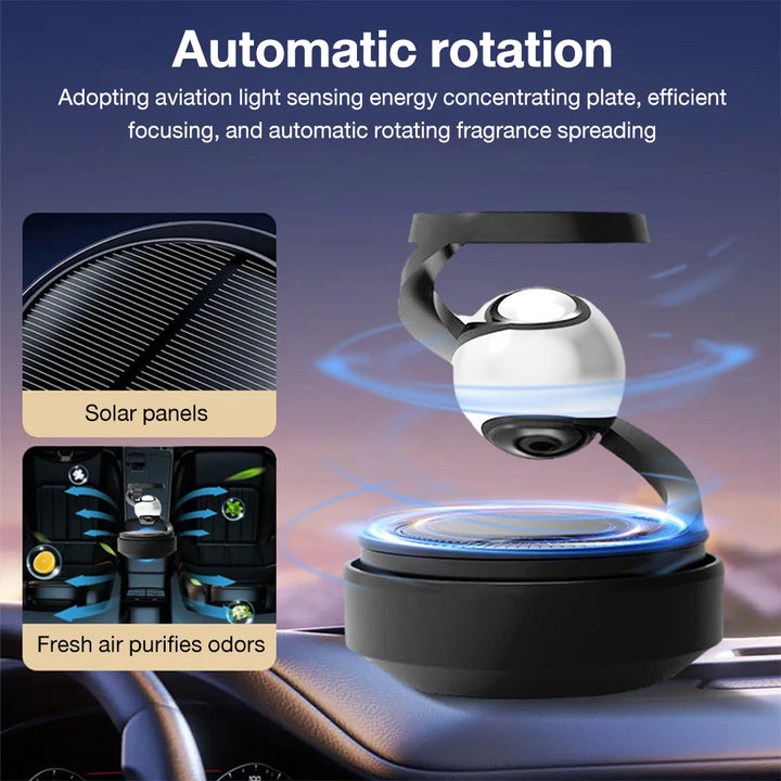 Solar Car Air Freshener | Automatic Rotation Dashboard Diffuser - Carmodza.com