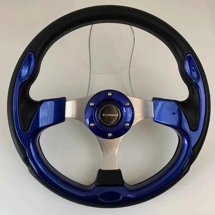 Universal Racing Steering Wheel 13-Inch Sport PU Leather Grip - Carmodza.com