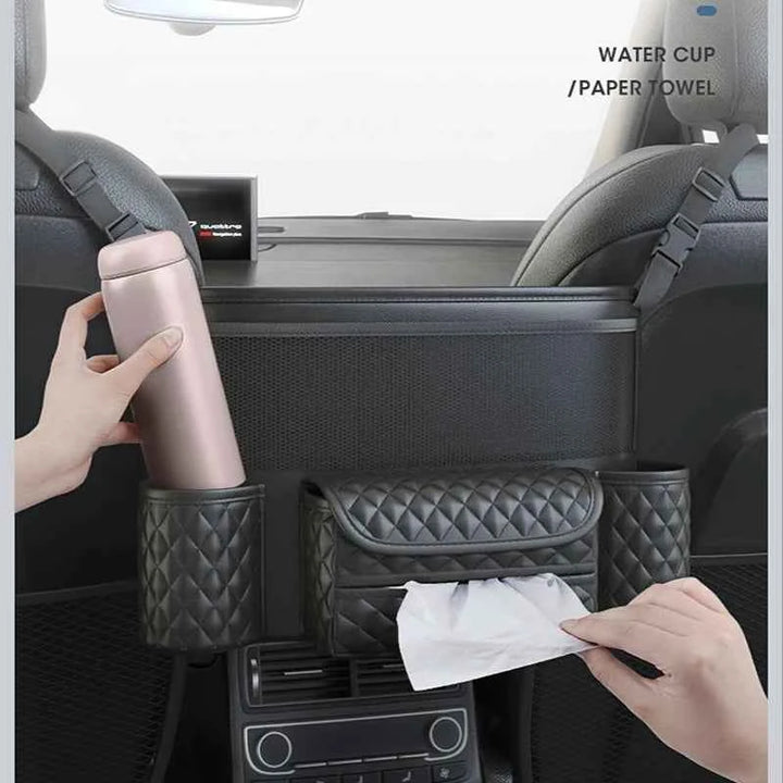 Universal Car Seat Middle Storage Bag – PU Leather Organizer - Carmodza.com