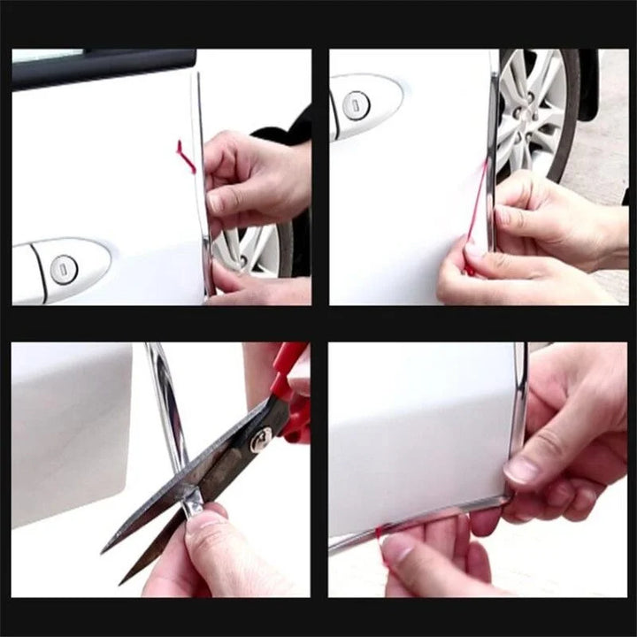 Car Door Edge Protector Strip | Silver DIY Moulding Guard Trim - Carmodza.com