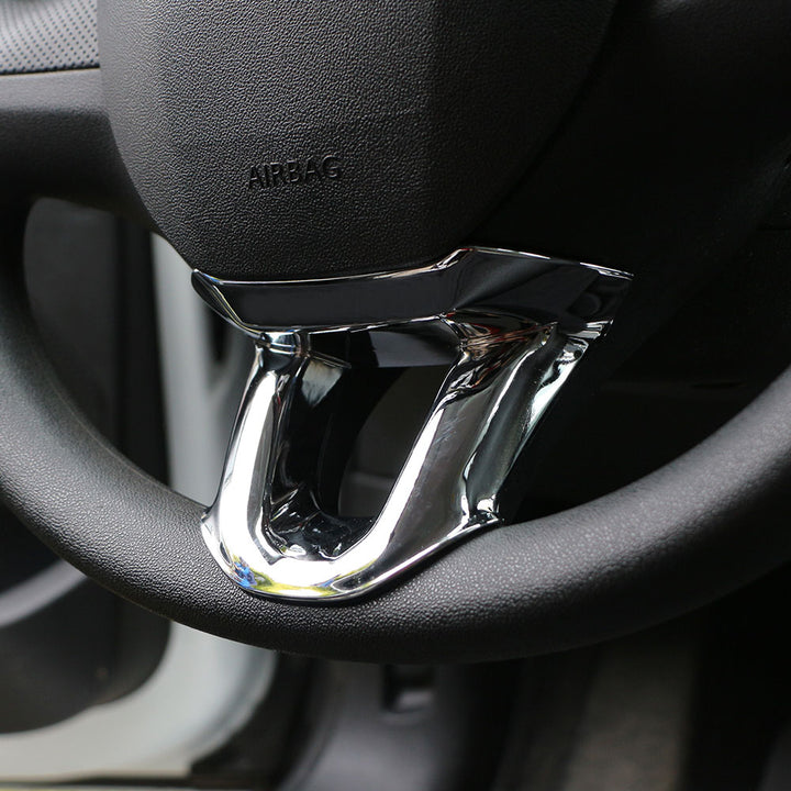 Peugeot 208 2008-2018 Steering Wheel Trim Cover - Glossy Silver ABS - Carmodza.com