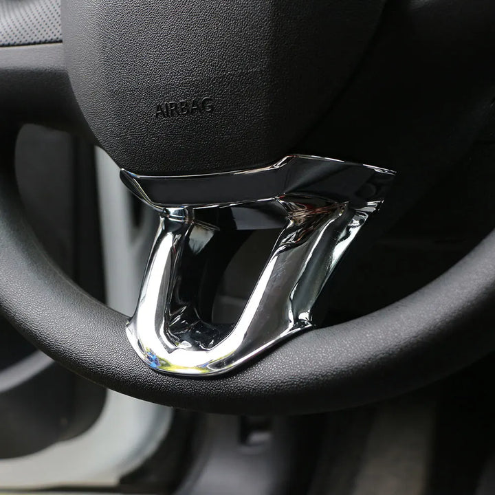Peugeot 208 2008-2018 Steering Wheel Trim Cover - Glossy Silver ABS - Carmodza.com