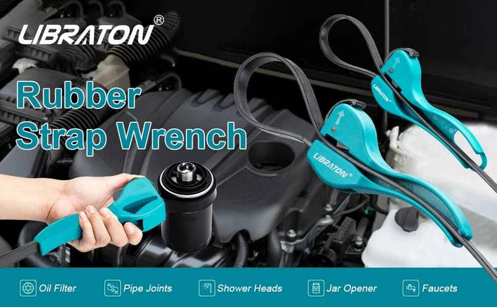 Adjustable Rubber Strap Wrench Tool for Oil Filters & Jars - Carmodza.com