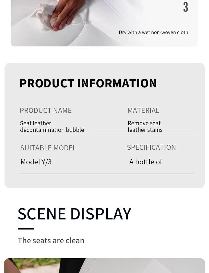 Tesla Seat Foam Cleaner for Model 3/Y/X/S | Gentle & Effective - Carmodza.com