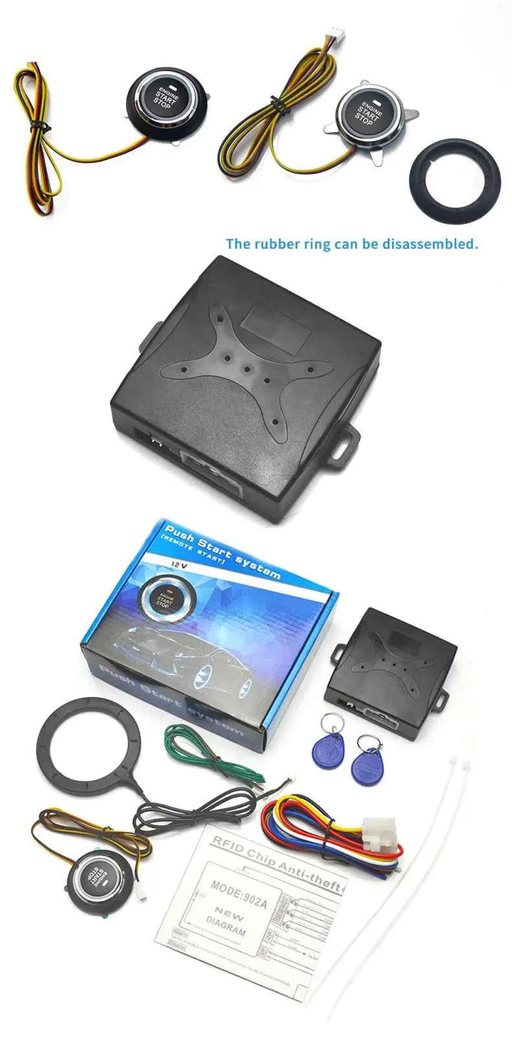 Car Push Start System Push To Start Ignition Kit RFID Technology Passive Inductive Key for 12v Vehicles