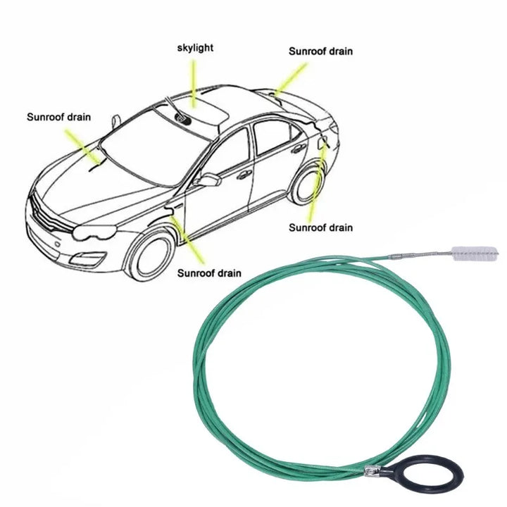 Car Drain Unclogger Cleaning Brush for Sunroof & Pipes - Carmodza.com