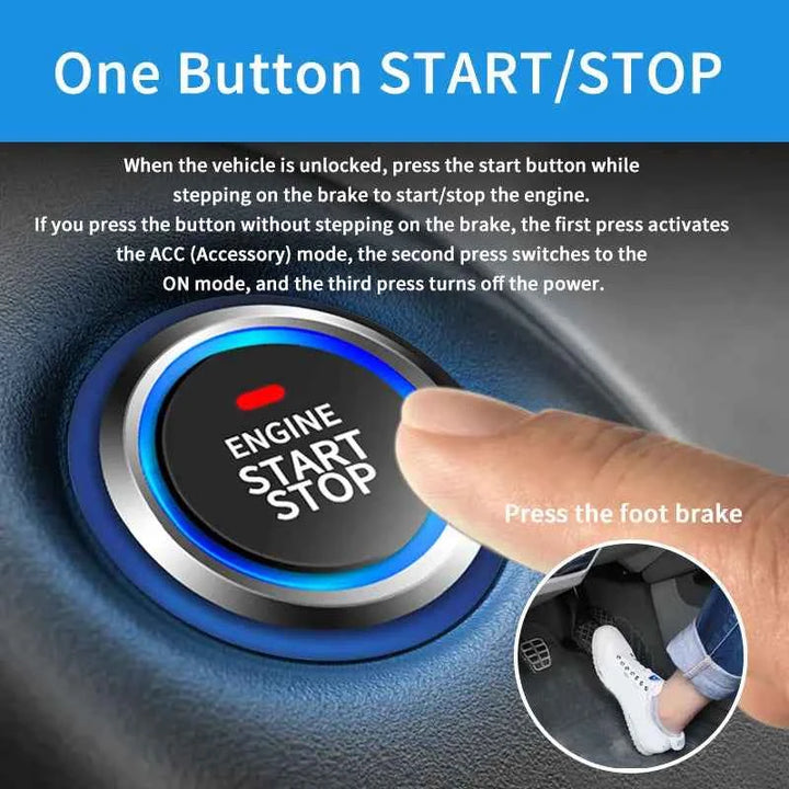 Car Push Start System Push To Start Ignition Kit RFID Technology Passive Inductive Key for 12v Vehicles